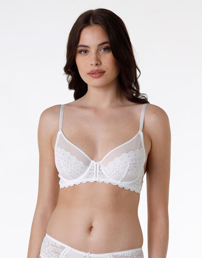 Reggiseno con ferretto in pizzo e tulle Sangallo, bianco, , LOVABLE