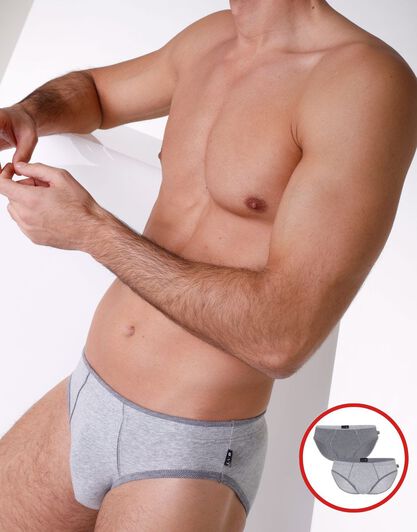 Slip Bipack uomo in cotone modal, grigio melange, , LOVABLE