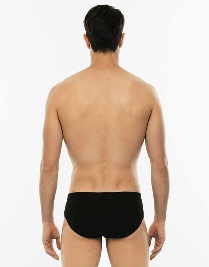 Slip midi Bipack Cotton Stretch in cotone elasticizzato, nero, , LOVABLE