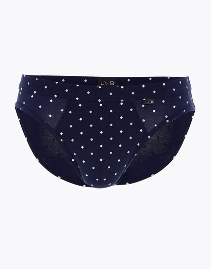 Slip Classic Cotton Modal, blu navy con stampa geometrica, , LOVABLE