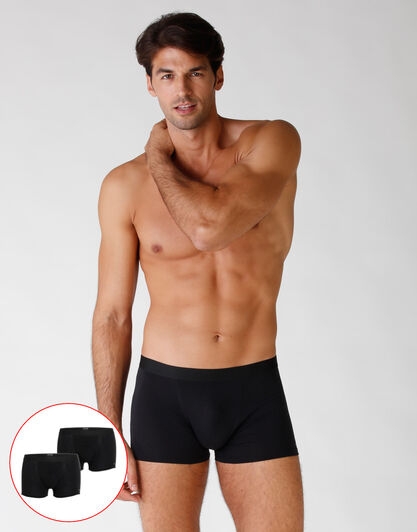 Bipack boxer in cotone elasticizzato, nero, , LOVABLE