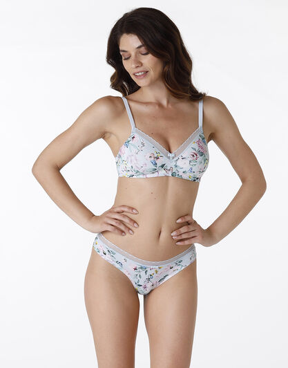 Brasiliano My Daily Comfort in microfibra, stampa primavera verde acqua, , LOVABLE