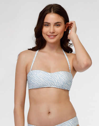 Costume reggiseno fascia in microfibra Printed Knitted Micro, animalier azzurro, , LOVABLE