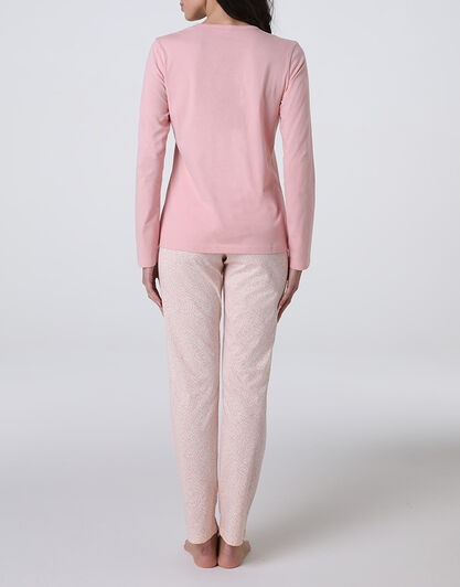 Pigiama Lungo in Jersey, rosa vintage, , LOVABLE