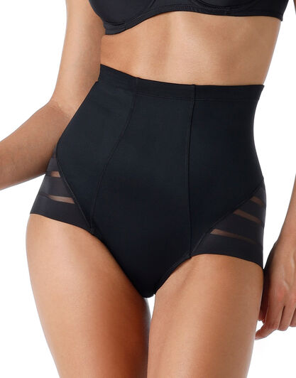 Guaina Vita Alta Fancy Shaping in microfibra modellante e tulle, nero, , LOVABLE