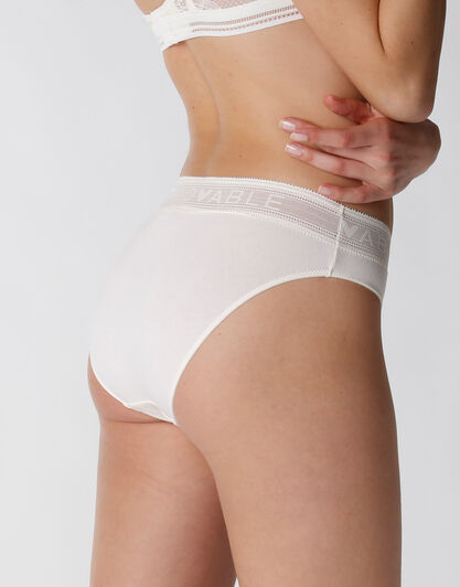 Slip Natural Panties in cotone e modal, avorio, , LOVABLE