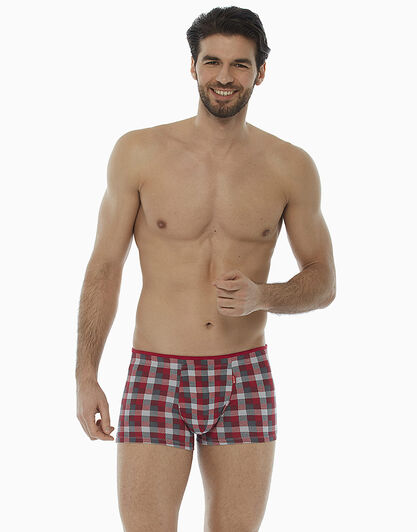 Short rosso stampato in cotone elasticizzato, , LOVABLE