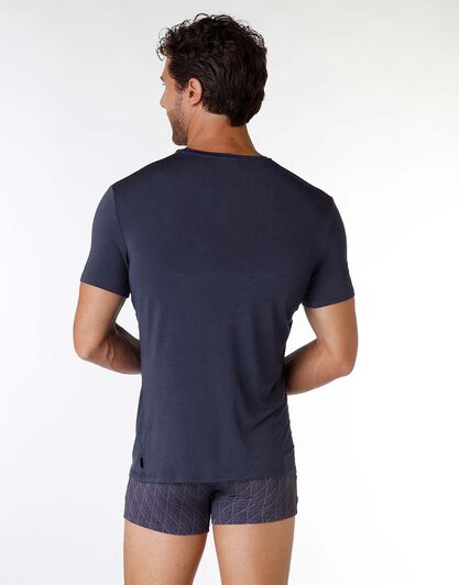 T-shirt uomo in micromodal, blu nvy, , LOVABLE