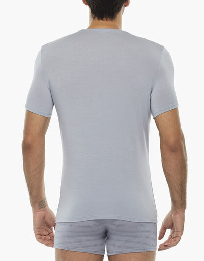 T-shirt uomo con scollo a v in micromodal, grigio chiaro, , LOVABLE