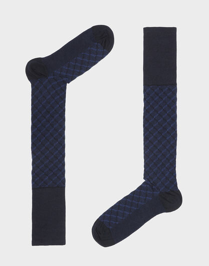 Calze lunghe uomo in cotone, blu, , LOVABLE
