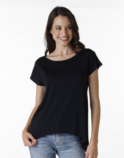 Maglia manica corta Basic Soul in modal, nero, , LOVABLE