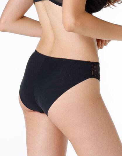 Slip Refined Bloom Lace in pizzo elastico e microfibra, nero, , LOVABLE