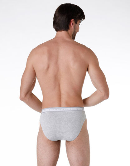 Slip bipack uomo in cotone biologico, grigio melange, , LOVABLE
