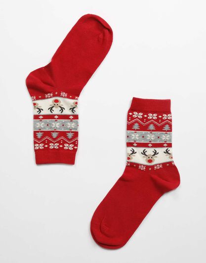 Calzini Natale Bimbi Fancy Allover, rosso, , LOVABLE
