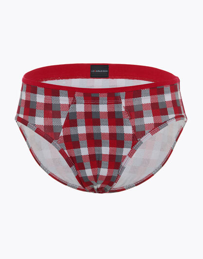 Slip rosso stampato in cotone elasticizzato , , LOVABLE