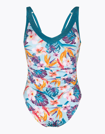 Costume intero imbottito Shiny Micro in microfibra, Tropicale Verde Menta, , LOVABLE