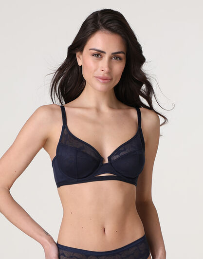 Reggiseno con Ferretto Bloom Lace in pizzo, blu notte, , LOVABLE