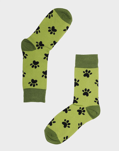 Calzini corti Crazy Socks, stampa di zampette, , LOVABLE