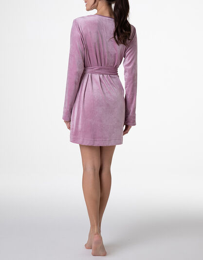 Vestaglia manica lunga in Ciniglia, rosa orchidea, , LOVABLE