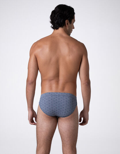 Slip Classic Cotton Modal, blu stampa alberi, , LOVABLE
