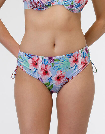 Costume slip alto in microfibra Colorful Printed Micro, stampa tropicale con fiori, , LOVABLE