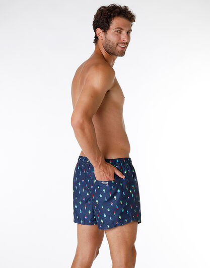 Costume boxer in tessuto mano pesca, blu navy, , LOVABLE