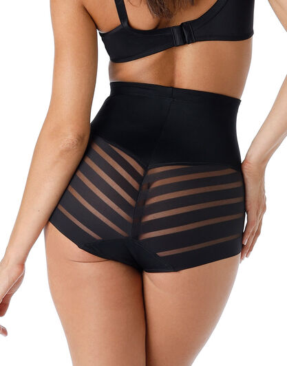 Guaina Vita Alta Fancy Shaping in microfibra modellante e tulle, nero, , LOVABLE