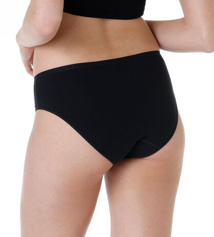 Slip assorbente lavabile in cotone elasticizzato, nero,  Slip assorbente lavabile in cotone elasticizzato, nero, , LOVABLE