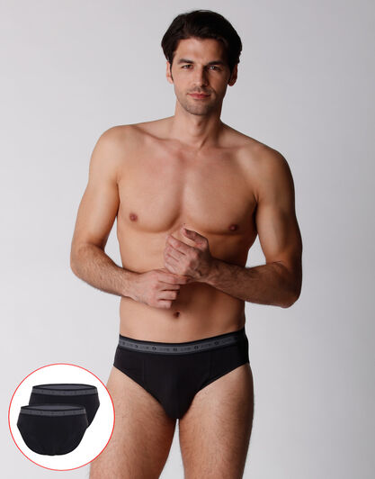 Slip bipack uomo in cotone biologico, nero, , LOVABLE