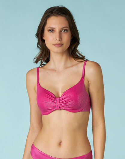 Costume reggiseno con ferretto coppa Invisible Lift Glossy Micro in microfibra, magenta, , LOVABLE