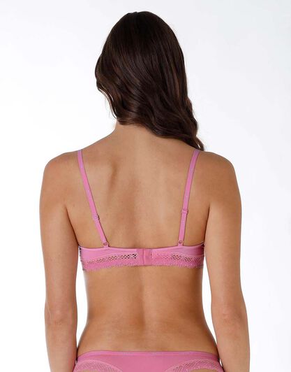 Reggiseno senza ferretto leggermente imbottito Smooth Fancy in pizzo e microfibra, rosa, , LOVABLE