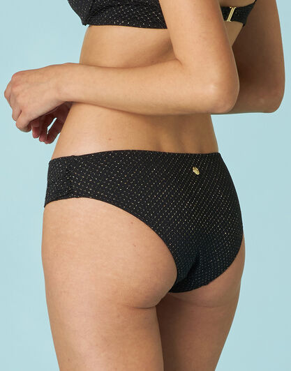 Costume Slip Midi Jacquard in microfibra, nero e oro, , LOVABLE