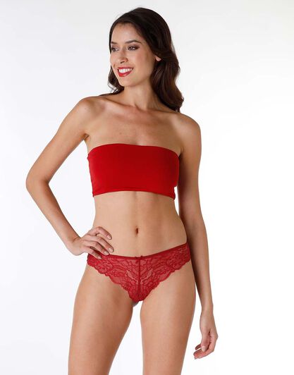 Brasiliano Lovable Panties in pizzo elastico, rosso, , LOVABLE