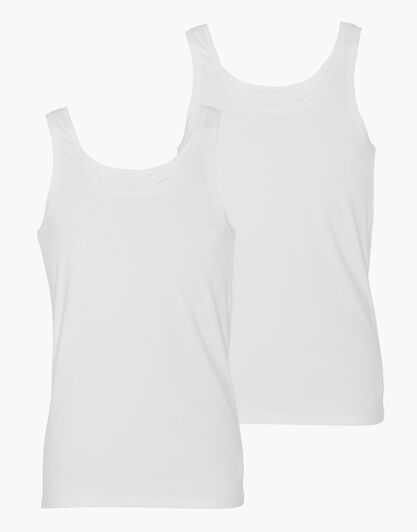 Canotta uomo in cotone biologico, confezione x2 bianco, , LOVABLE
