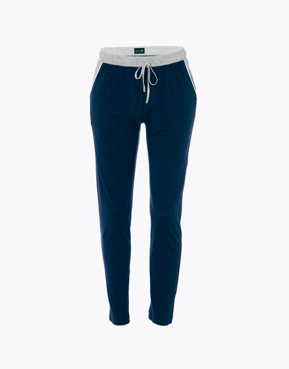 Pantalone del pigiama uomo in 100% jersey di cotone, blu navy, , LOVABLE