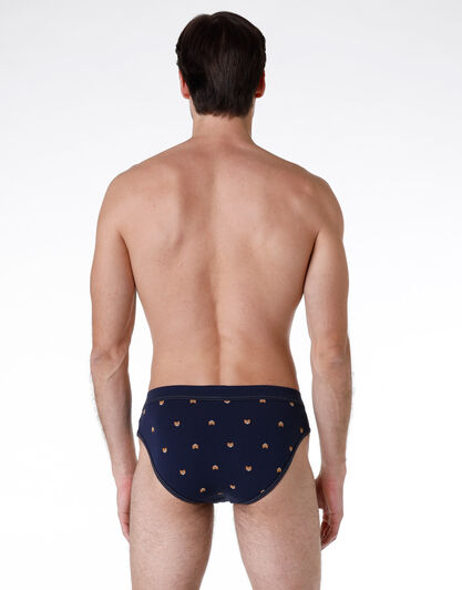Slip uomo in cotone elasticizzato, blu navy con stampa, , LOVABLE