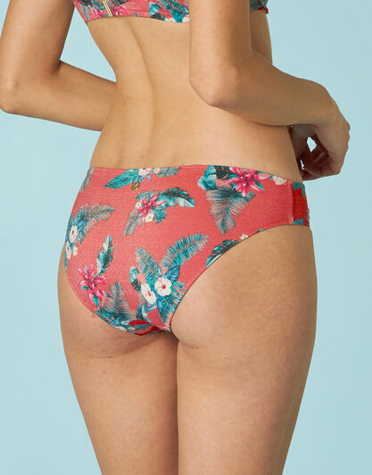 Costume Slip midi Printed Lurex in microfibra, salmone stampa tropicale, , LOVABLE