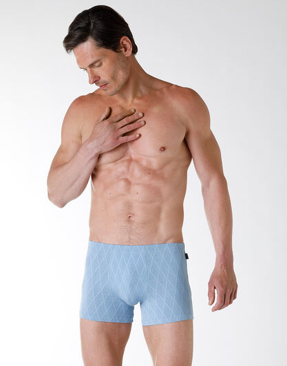 Shorts in modal, azzurro polvere losanghe Elegant Jacquard, , LOVABLE