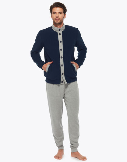Pigiama poliestere misto cotone, blu navy, , LOVABLE