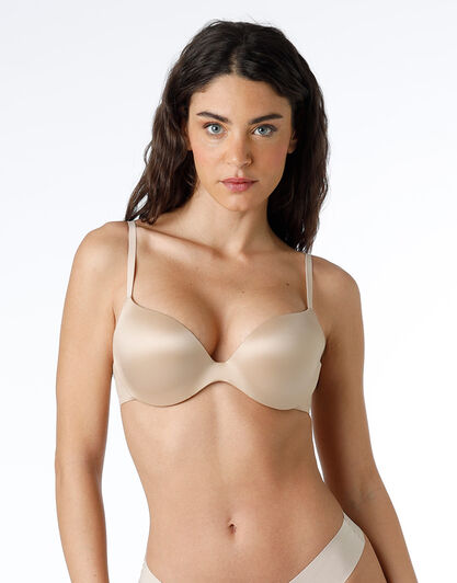 Reggiseno con ferretto Push-up Smooth Comfort in microfibra lucida, skin, , LOVABLE