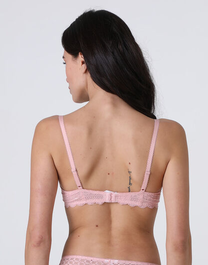 Reggiseno con Ferretto Graphic Lace in pizzo, rosa vintage, , LOVABLE
