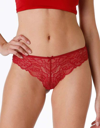 Brasiliano Lovable Panties in pizzo elastico, rosso, , LOVABLE