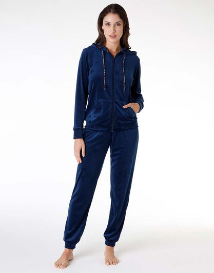 Homewear donna in ciniglia, blu, , LOVABLE