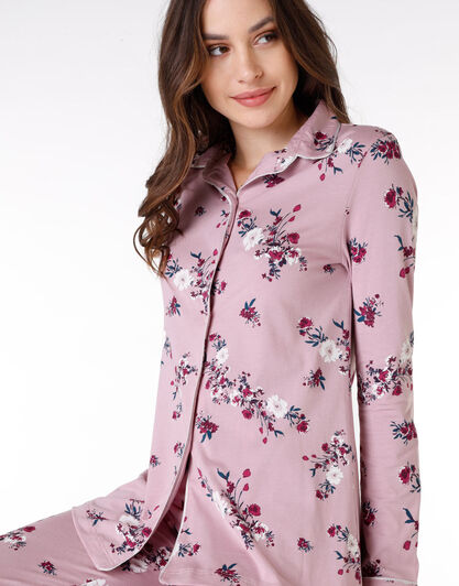 Pigiama donna lungo in modal, stampa a fiori, , LOVABLE