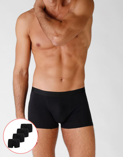 Boxer in cotone elasticizzato, confezione x4 nero, , LOVABLE
