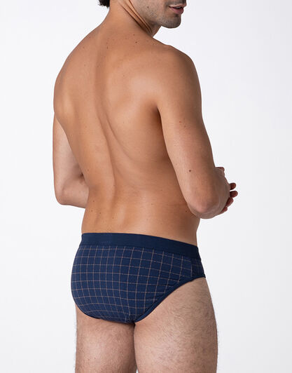 Slip Casual Stretch Cotton, blu check cognac, , LOVABLE