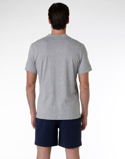 Pigiama corto uomo in jersey di cotone, grigio melange, , LOVABLE