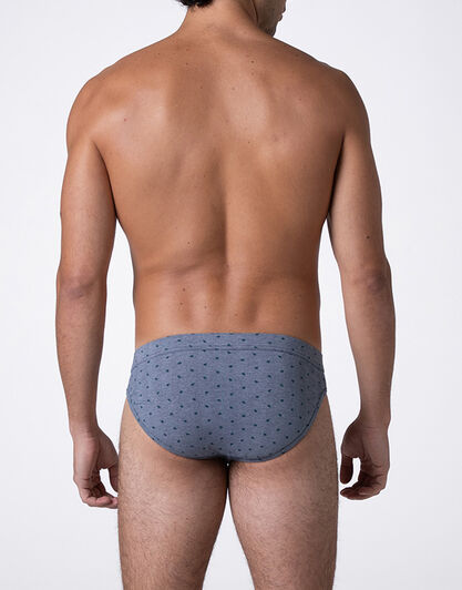 Slip Classic Cotton Modal, blu stampa alberi, , LOVABLE