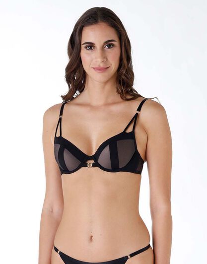 Reggiseno con ferretto in tulle e microfibra Sensual Mesh, nero, , LOVABLE