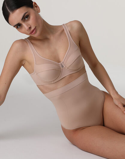 Guaina Perizoma Vita Alta modellante Silhouette Shaping in microfibra, cipria, , LOVABLE